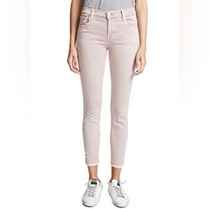 J Brand Mid Rise Capri Distressed Ankle Denim Size 28 Pink Blush Crop Coastal
